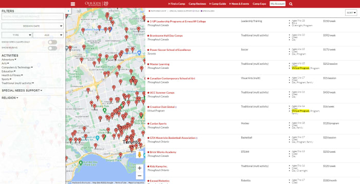 camp advanced search