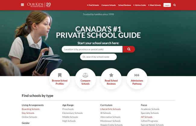 Our Kids School Homepage