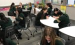 Balmoral Hall School - (2018) Most of our classrooms are collaborative spaces with Harkness-style tables. 