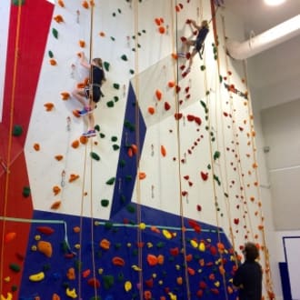 Students enjoy new climbing wall at Lycee Louis Pasteur