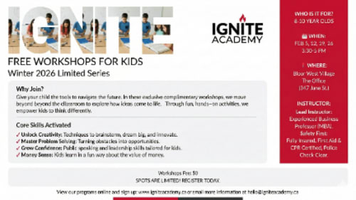 Ignite Academy, Free Workshops