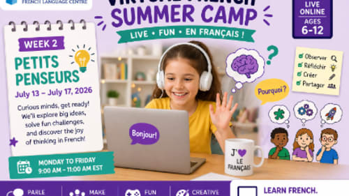 Le Petit Écolier French Language Centre, Virtual French Summer Camp - Week 2 – Petits Penseurs