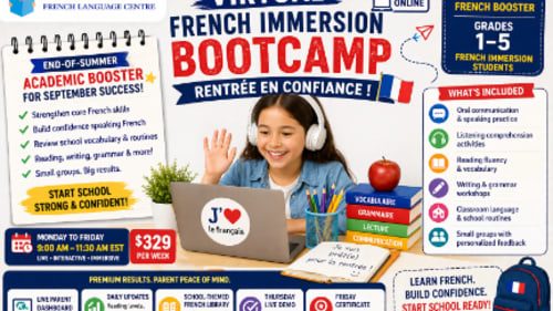 Le Petit Écolier French Language Centre, Virtual French Immersion Back To School Bootcamp – Rentrée en confiance