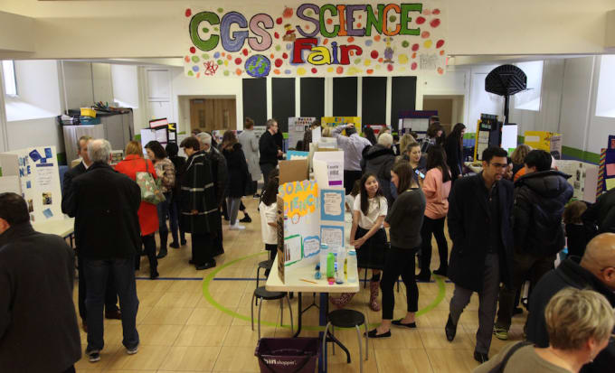 CGS (Children's Garden School) - Parents and students enjoy the annual Science Fair. 