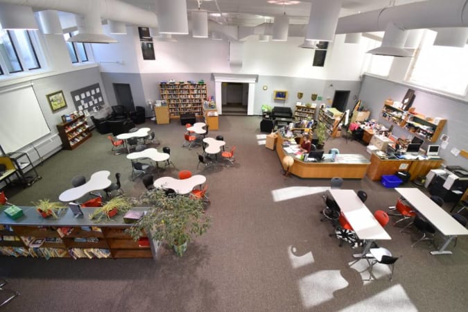 Albert College - The Resource Centre is our library, but also a hub for innovation.  This shared space houses our makers space after school program, 3-D print centre, conference room and spacious area for hosting workshops and screening films and documentaries.
 