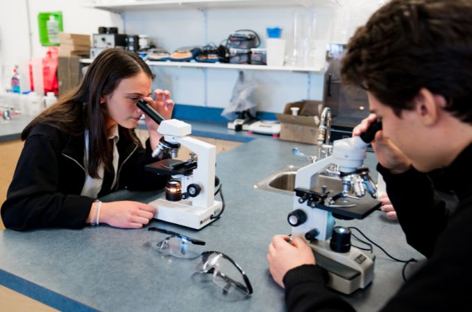 Clear Water Academy - Secondary students in the lab 