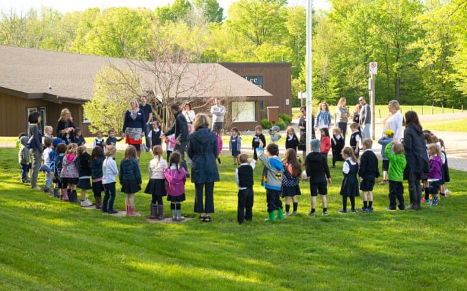 Lee Academy - Each morning starts outside with Opening Exercises and Heart Pumping. 