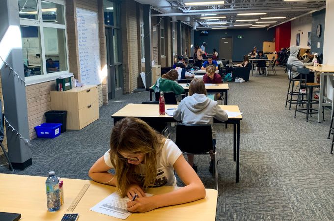 Toronto District Christian High School - The Learning Commons was created to provide a space for all of our students’ various learning needs. Step inside to find a quiet and inviting environment. 