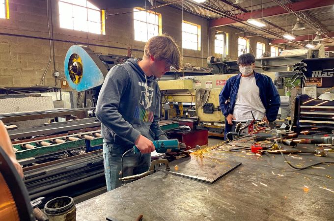 Toronto District Christian High School - In our well-equipped STEM (Science, Engineering, Technology, Math) space, students solve problems through creating, designing, and building using cutting-edge technology in our Tech Tank and traditional tools in our shop area. 