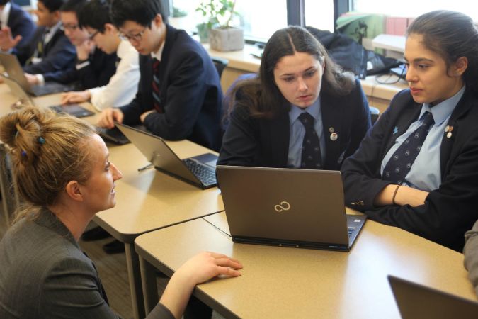 Appleby College - Students use tablet computers in the classroom. 