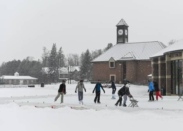 Ashbury College - Students enjoying ice-skating on one of Ashbury College’s two ice rinks during the winter months. 