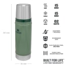 Stanley Classic Vacuum 470ml Hammertone Green Flask, product, thumbnail for image variation 3