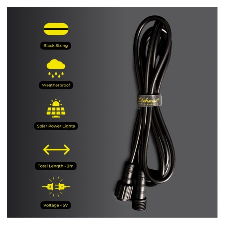 Litehouse 2m Extension Cord Accessory for Solar Festoon Bulb String Lights - 5V - default