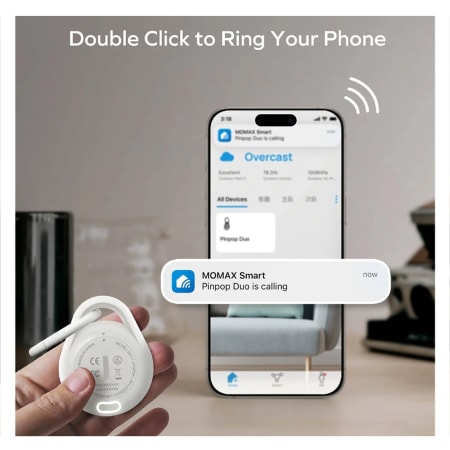Momax Pinpop Duo Find My Locator Tracker White - default