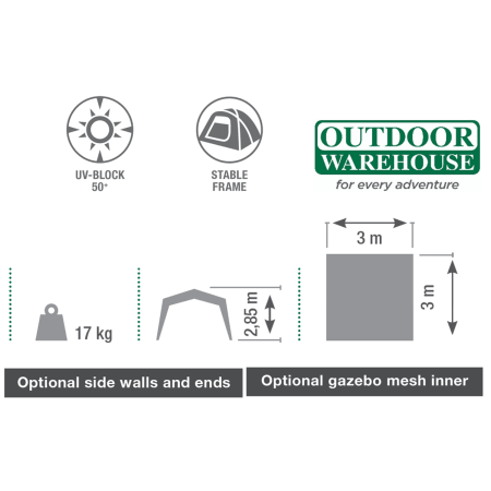 Natural Instincts Easy-Pitch Deluxe 3x3 Nylon Gazebo - default