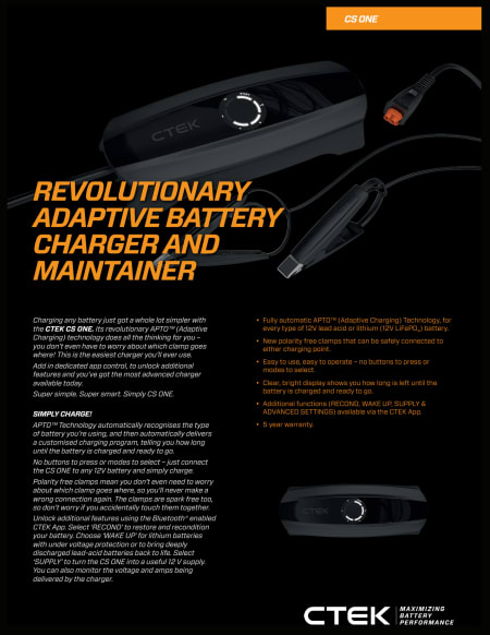 CTEK CS ONE Battery Charger document - default