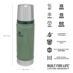 Stanley Classic Vacuum 470ml Hammertone Green Flask