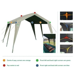 Tentco Senior Gazebo 3 Way Corner - Red
