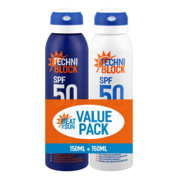 Techniblock SPF50 Active 150ml + SPF50 Wet &amp; Dry 150ml