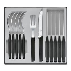 Victorinox Swiss Modern Table Set, 12 Piece w/Table Knives Black - Giftbox
