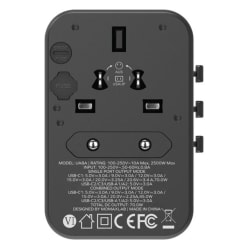 Momax 1-World 70W GaN 5-Port + AC Travel Adapter Black