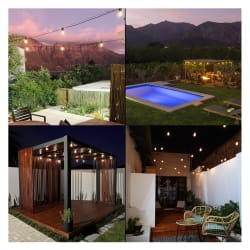 Litehouse Solar Festoon Outdoor Bulb String Lights 15 Meter