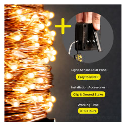 Litehouse Solar Outdoor LED Fairy Lights - Copper Wire
