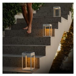 Litehouse Solar Metal Lantern - White