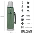 Stanley Classic Vacuum 1L Hammertone Green Flask, product, thumbnail for image variation 4