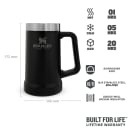 Stanley Adventure Beer Stein Matt Black 700ml, product, thumbnail for image variation 3