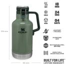 Stanley Growler 1.9L Flask Hammertone Green, product, thumbnail for image variation 3