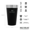 Stanley Adventure Stacking Beer Pint/Tumbler 470ml Matte Black, product, thumbnail for image variation 3