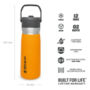 Stanley IceFlow Flip Straw Water Bottle 650ml Saffron, product, thumbnail for image variation 3