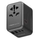 Momax 1-World 70W GaN 5-Port + AC Travel Adapter Black, product, thumbnail for image variation 1