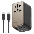 Momax 1-World 120W GaN 4-Port + AC Travel Adapter Titanium with 100W USB-C Cable, product, thumbnail for image variation 1