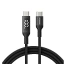 Momax EliteLink USB-C to USB-C PD 100W Braided Cable with LED Display 1.2m Black, product, thumbnail for image variation 1