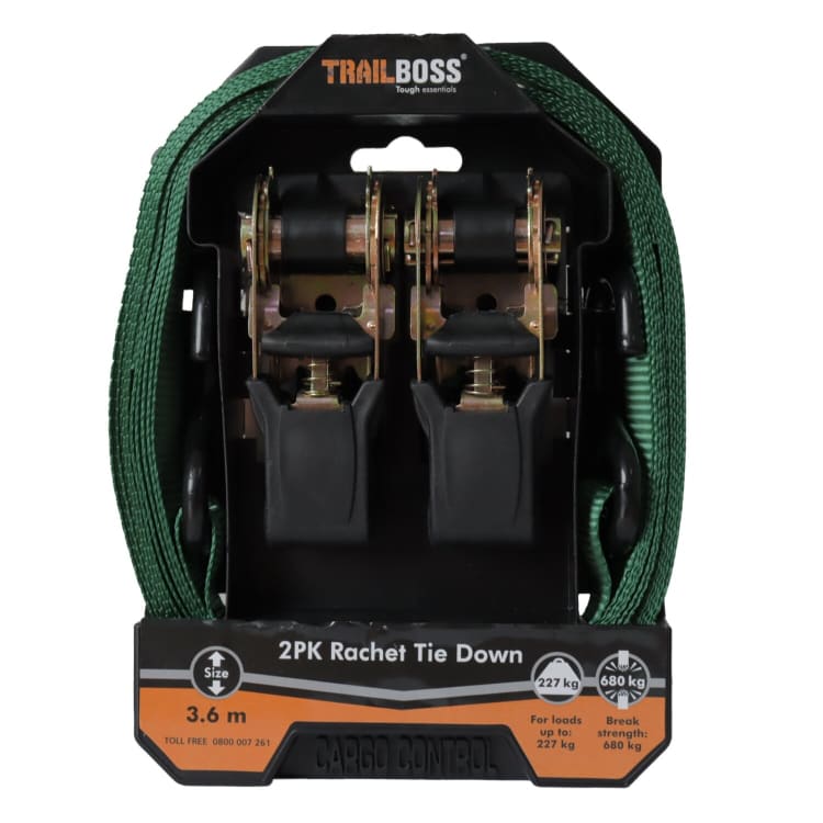 TrailBoss Ratchet 3.6m 2Pack with Rubber Handles - default