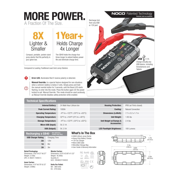 Noco Boost Plus GB40 Jump Starter - default