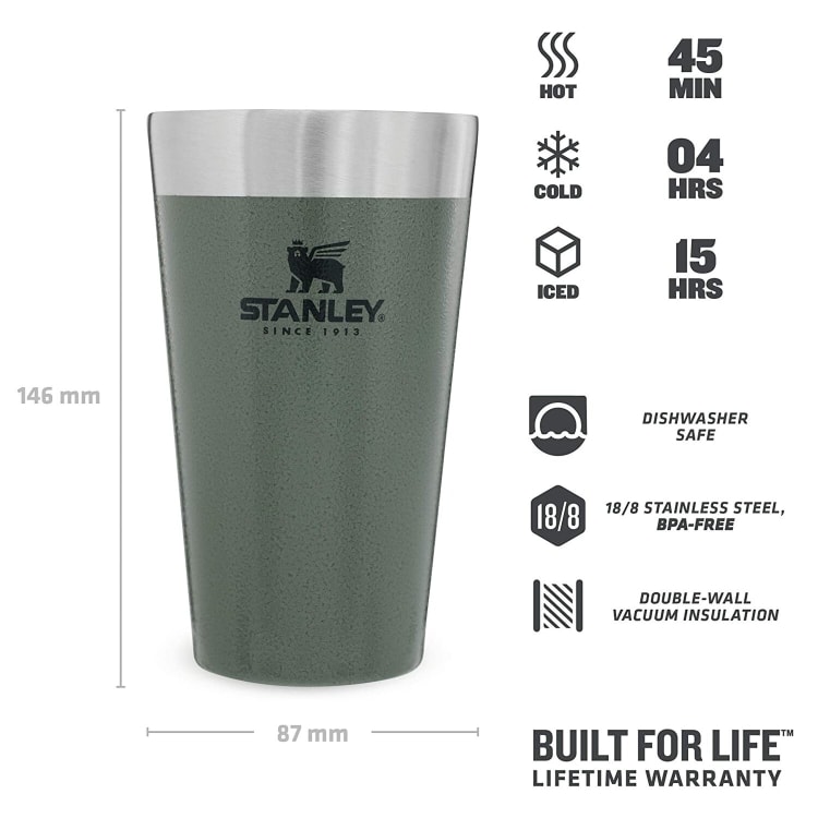 Stanley Adventure Stacking Beer Pint/Tumbler 470ml Hammertone Green - default