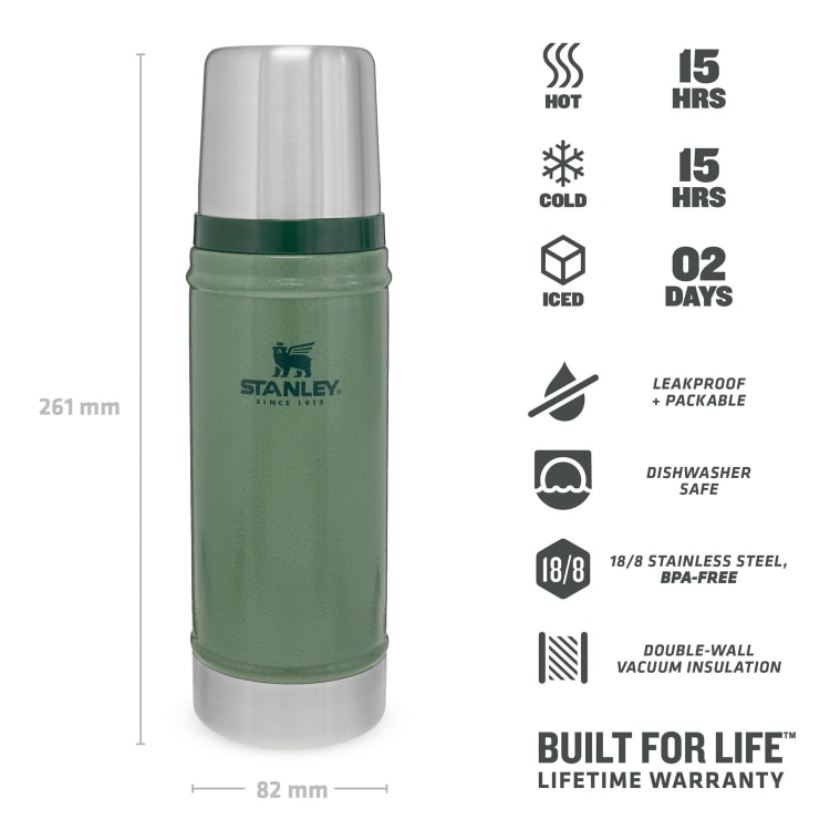 Stanley Classic Vacuum 470ml Hammertone Green Flask - default