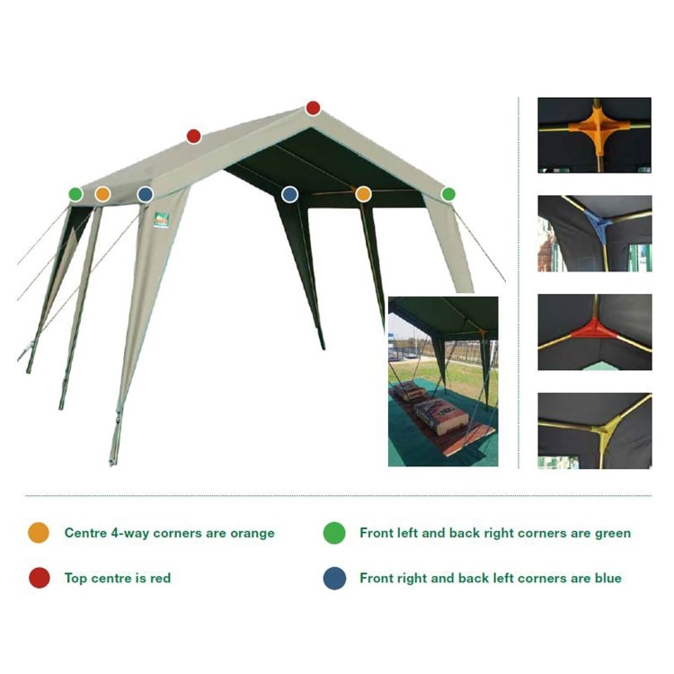 Tentco Senior Gazebo 3 Way Corner - Green - default