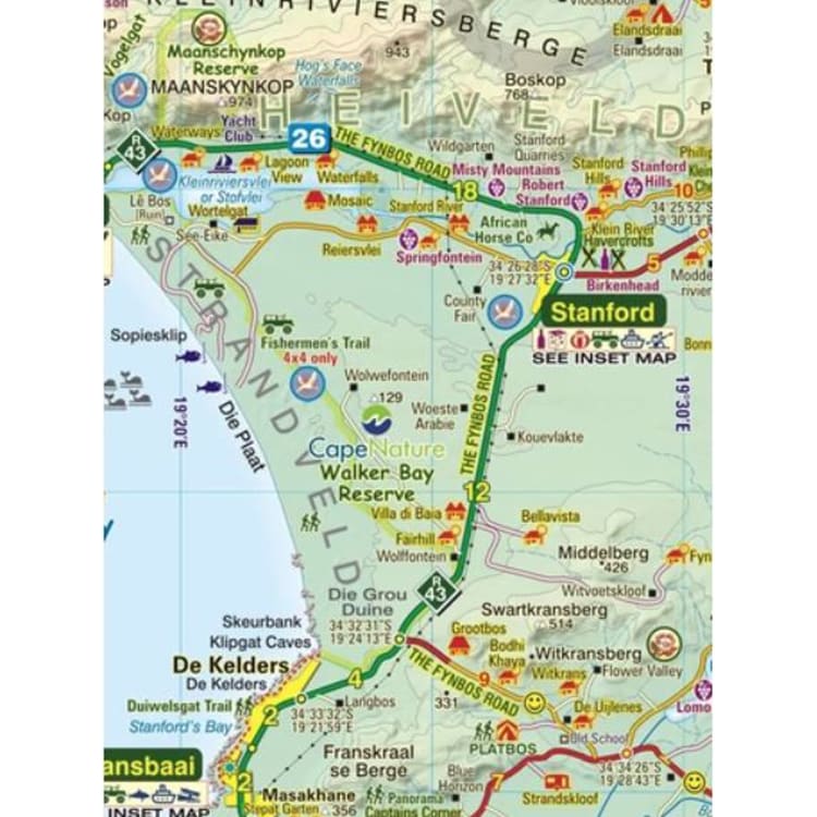 Slingsby Overberg Whale Coast Touring Map Outdoor Warehouse