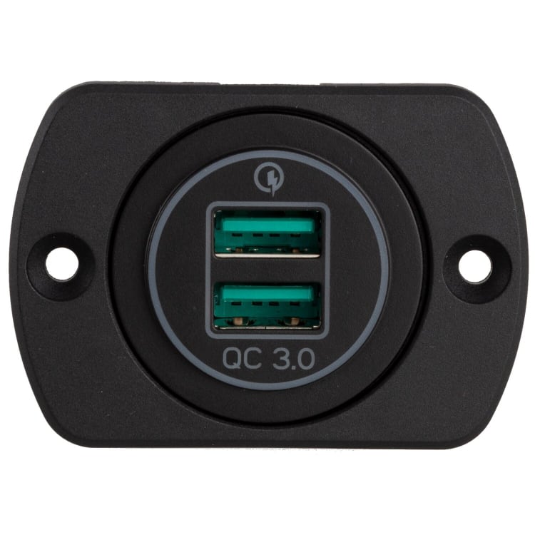 National Luna 29mm Panel Mount QC3.0 quick charger dual USB - default