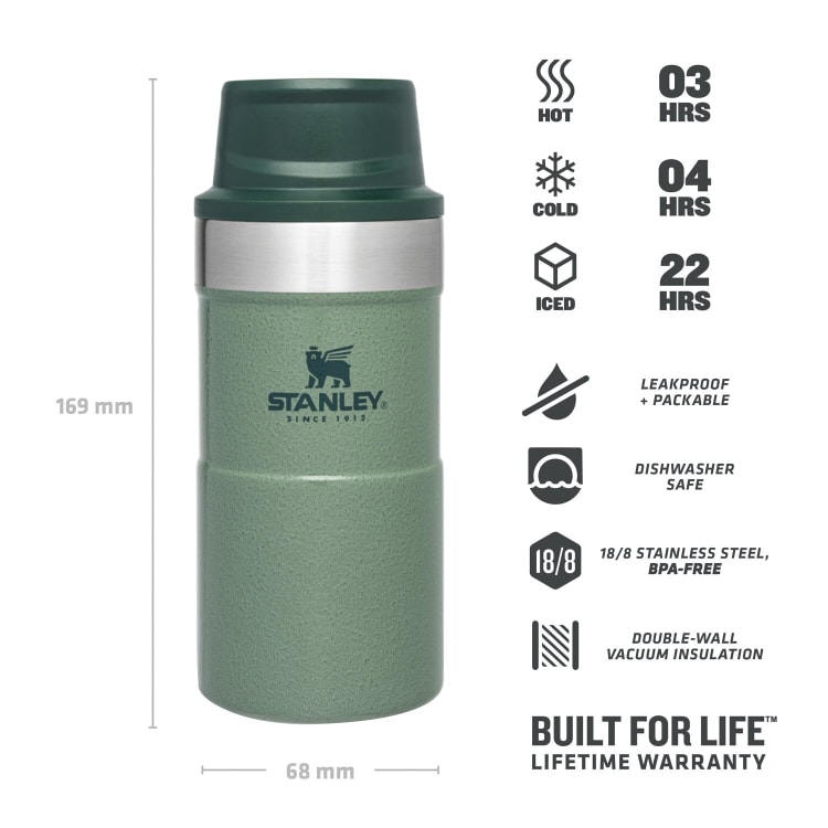 Stanley Classic Trigger Action Mug 250ml Hammertone Green - default