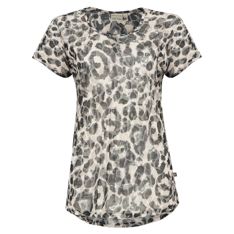 African Nature Women's Leopard Short sleeve Burnout - default