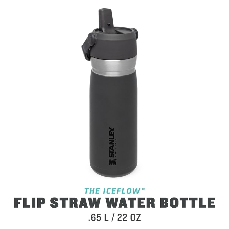 Stanley IceFlow Flip Straw Water Bottle 650ml Charcoal - default