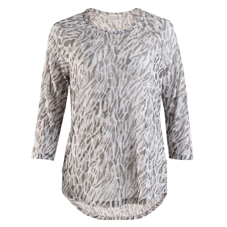 African Nature Women's Zebra 3/4 Sleeve Burnout - default