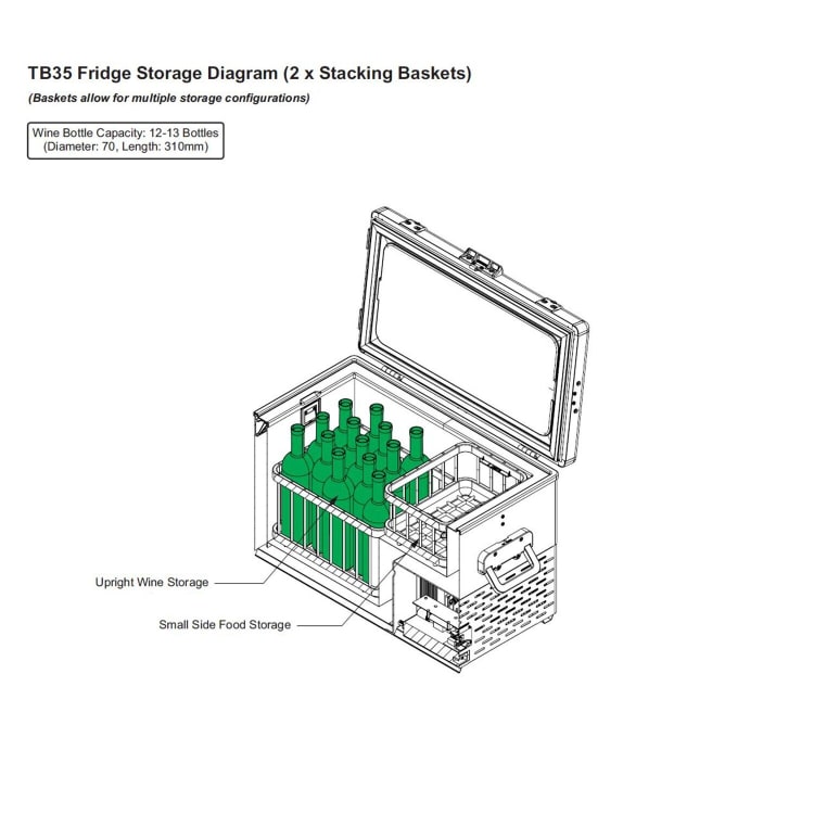 National Luna TrailBoss Series Stainless Steel 35  Fridge/Freezer - default