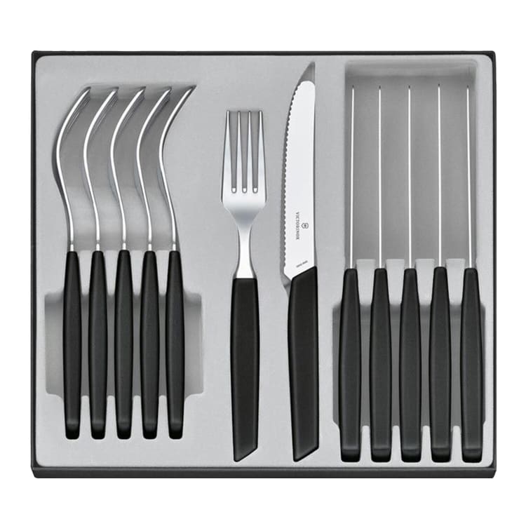 Victorinox Swiss Modern Table Set, 12 Piece w/Table Knives Black - Giftbox - default