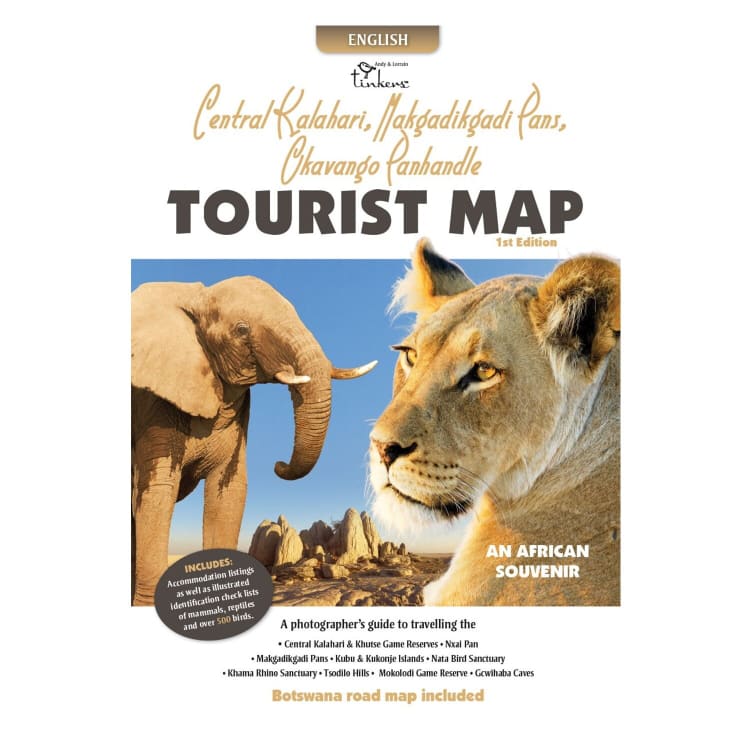 Tinkers Central Kalahari/Makgadi Pans/Okavango Pan Handle Tourist Map - default